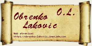 Obrenko Laković vizit kartica
